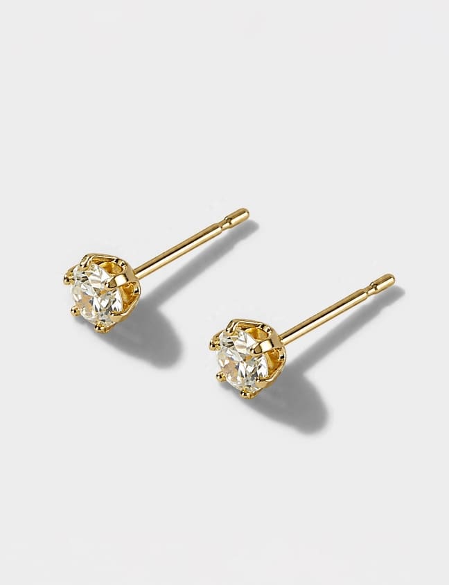 K18 yellow gold diamond earrings