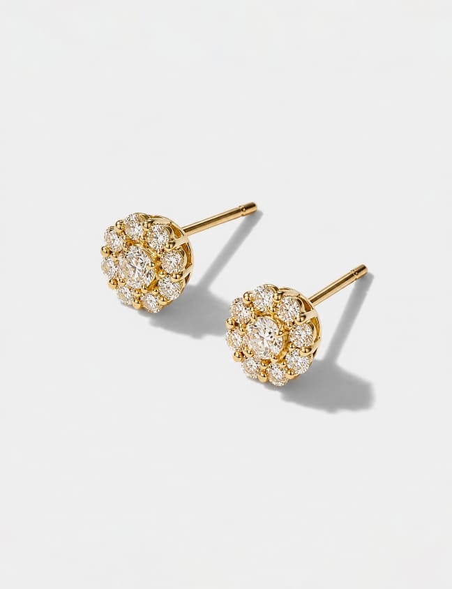 K18 yellow gold diamond earrings