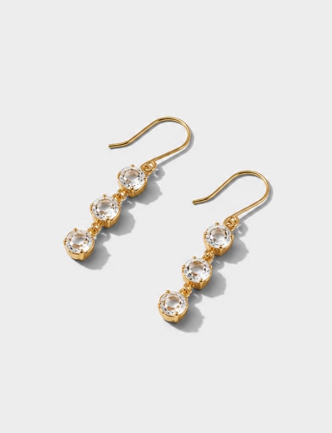 18k Yellow Gold Topaz Earrings