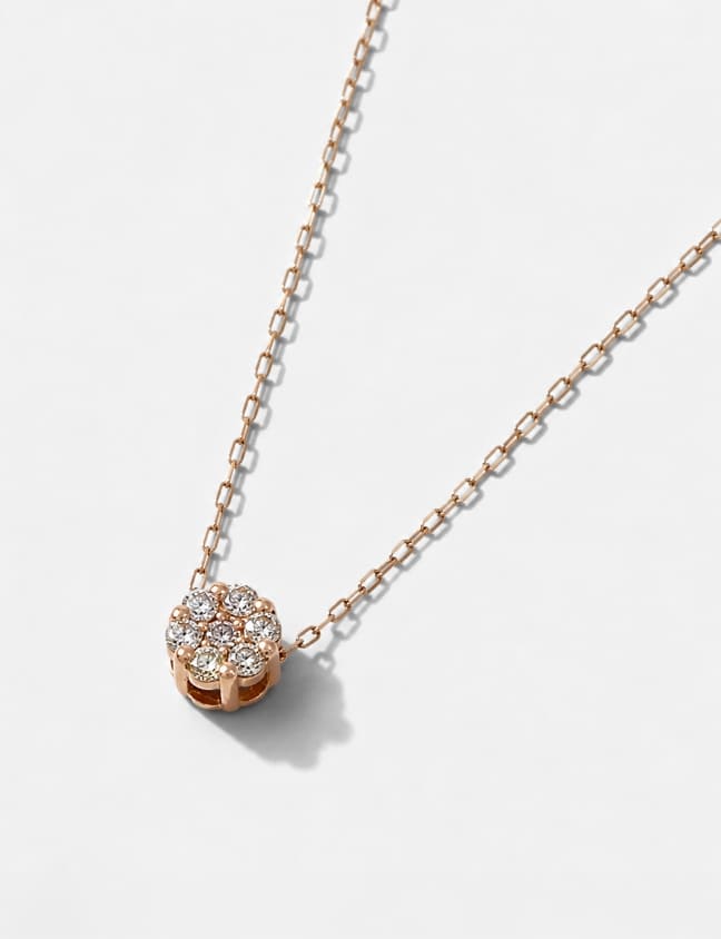 K18 Pink Gold - Gold Diamond Necklace