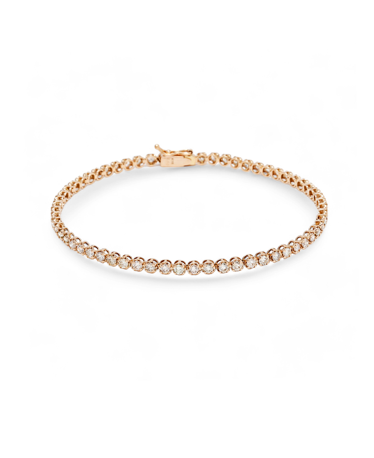 K18PG 玫瑰金钻石网球手链