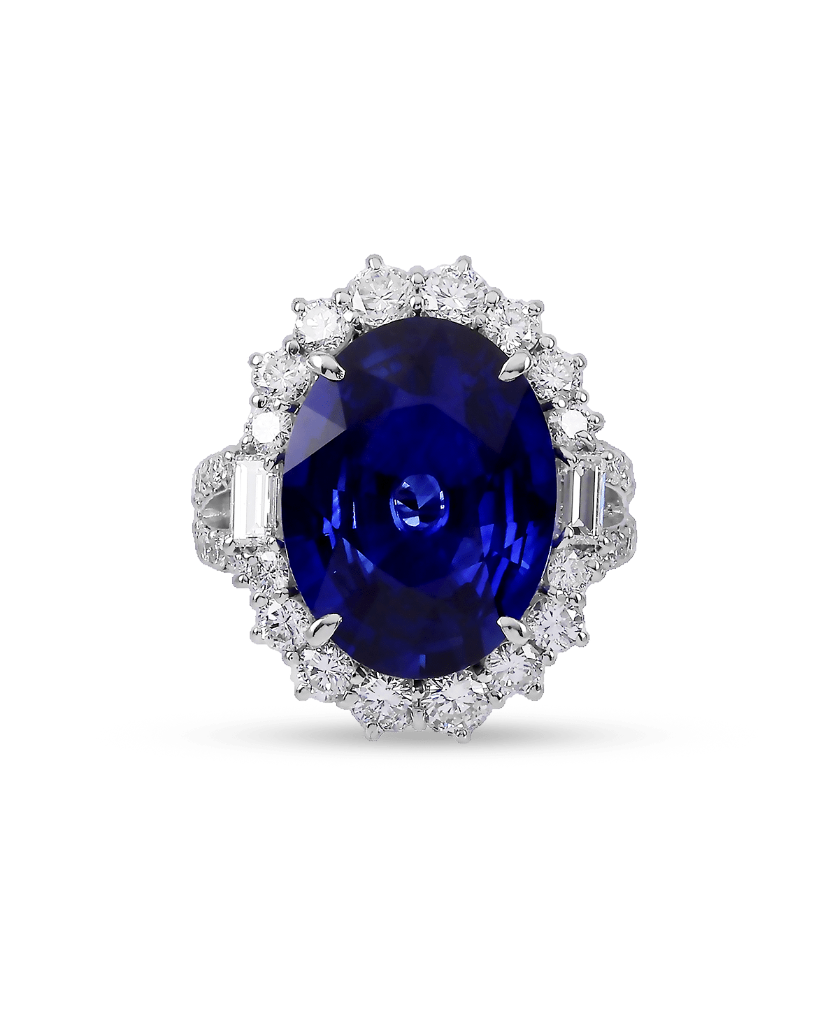 PT900 蓝宝石 钻石 OTHER 戒指 宝蓝色蓝宝石