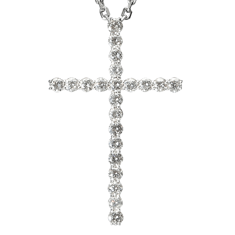 PT900 PT850 Diamond 10.022ct Design Cross Necklace