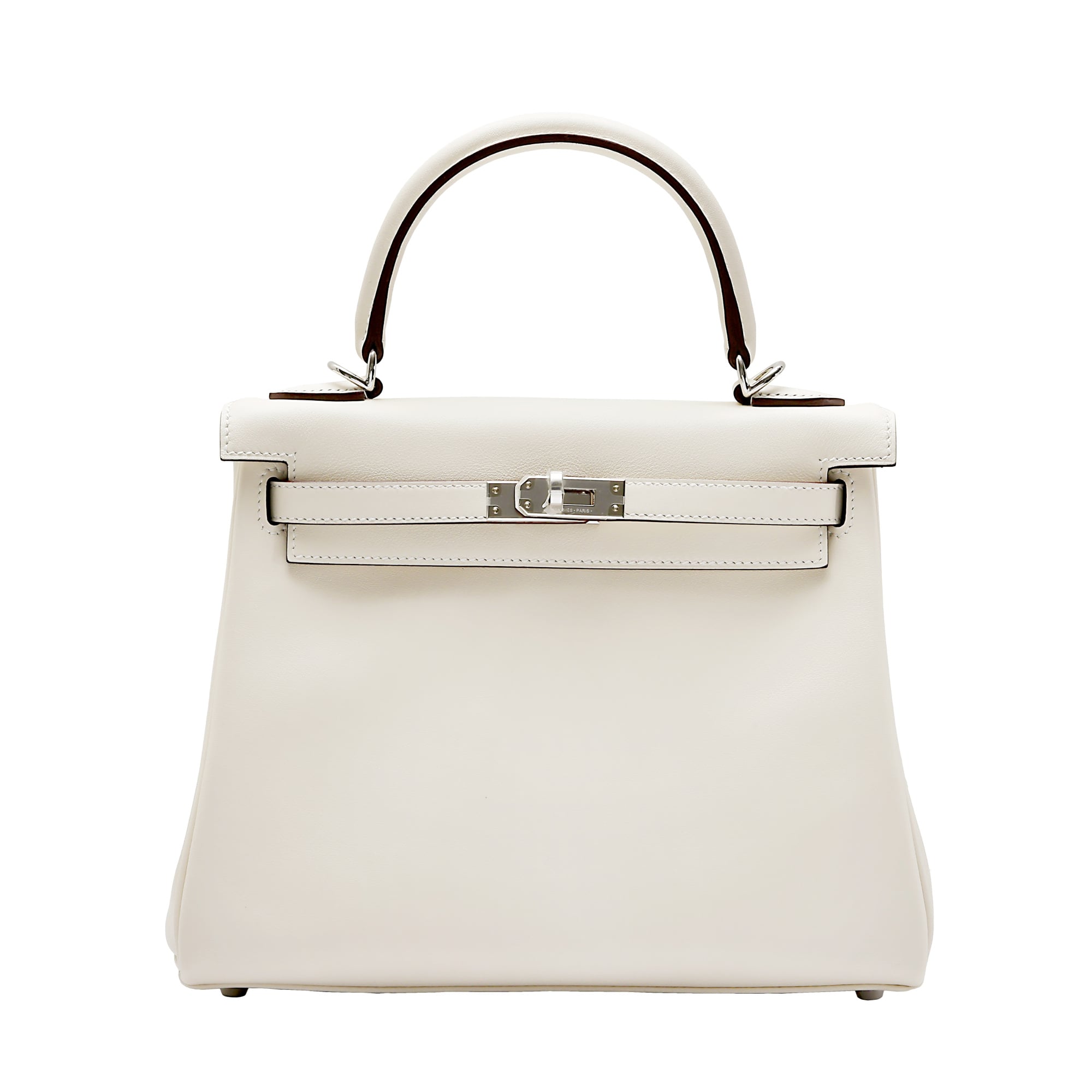 Hermes Kelly 25 Swift Crepe Inner Stitching Silver Hardware B Stamp Unused Bag Women's