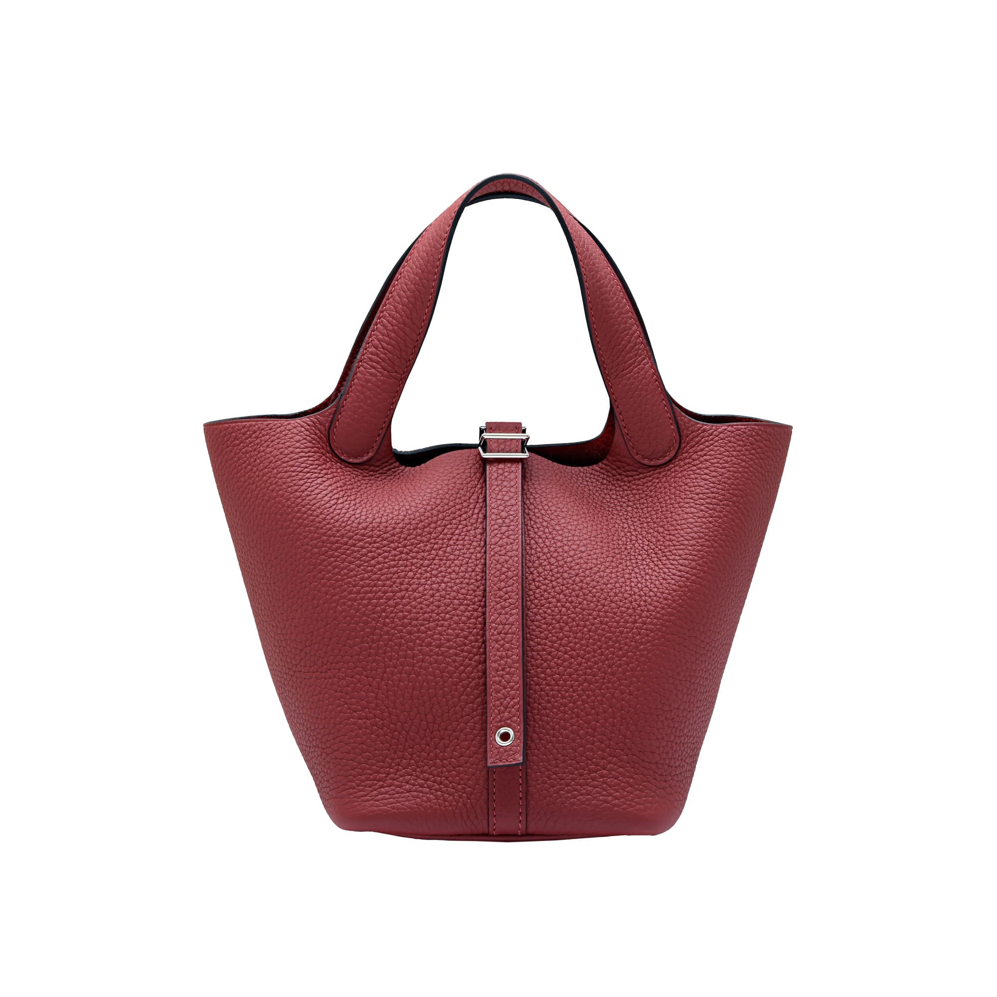 Hermes HERMES Picotin Lock PM Taurillon Clemence Rouge H Silver hardware B stamp Unused bag for women