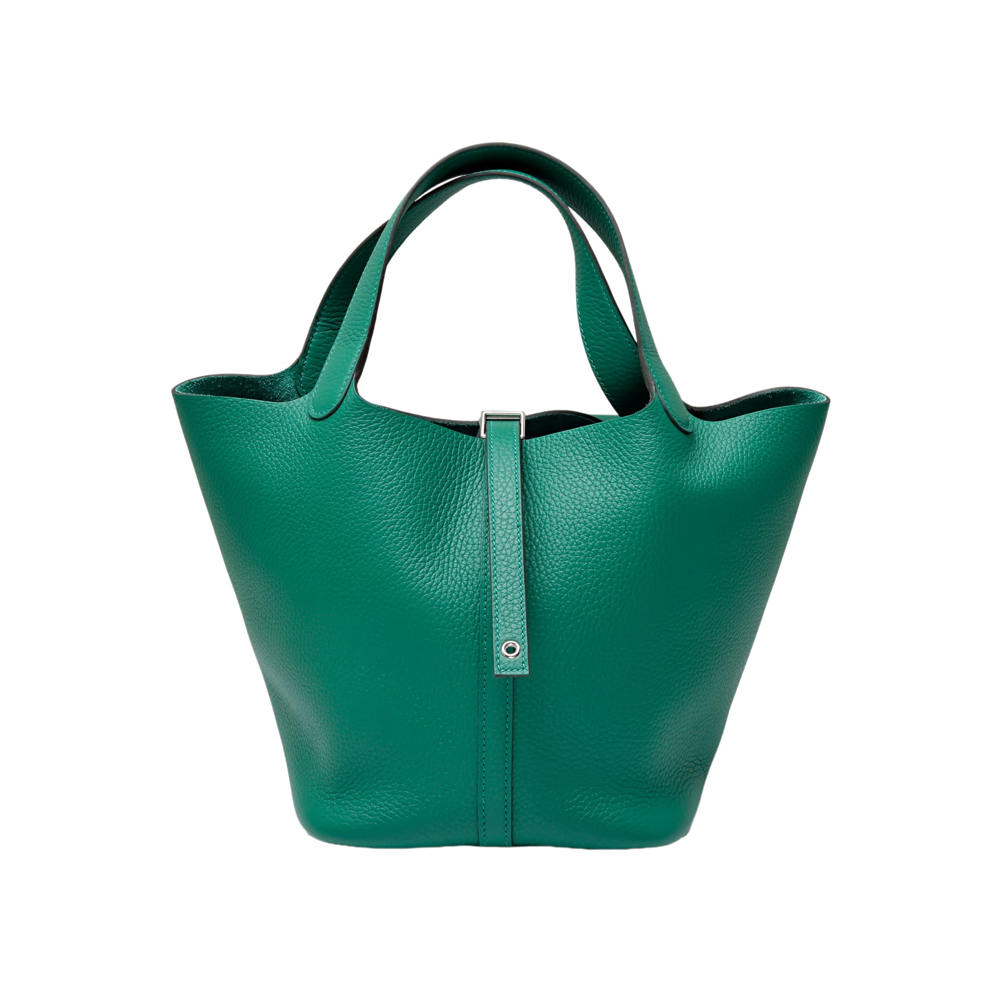 Hermes Picotin Lock MM Taurillon Clemence Vert Verdigo Silver Hardware W Stamp Unused Bag for Women