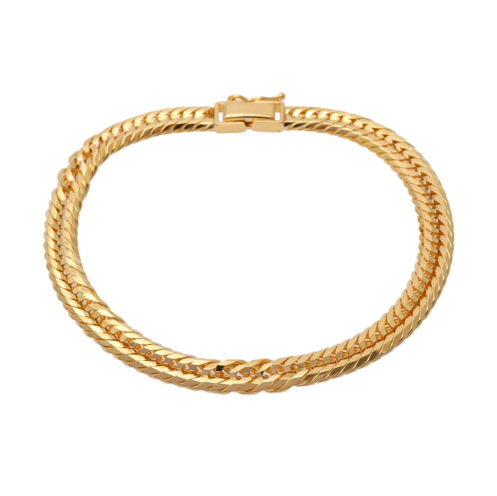 K18YG Yellow Gold Kihei Bracelet Triple 12-sided Approx. 20cm Approx. 20.87g Kihei