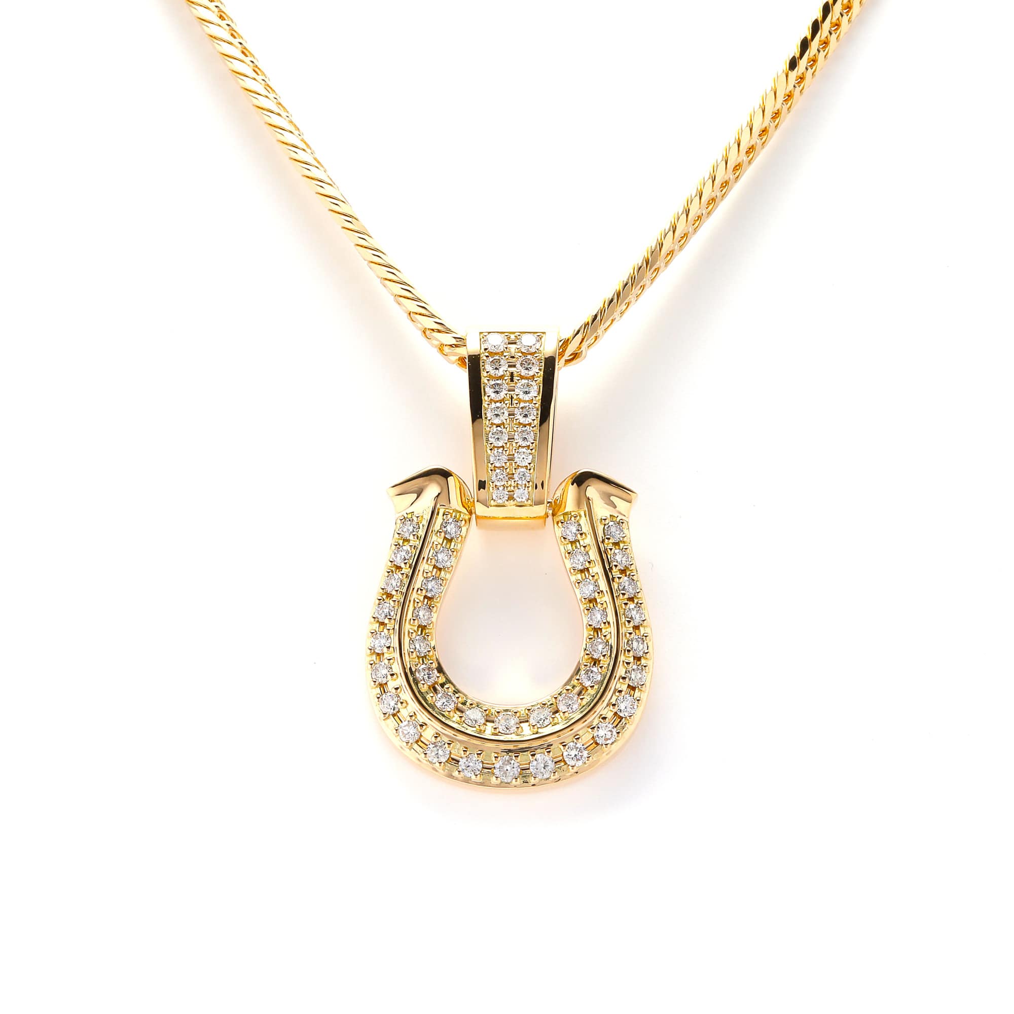 K18YG Yellow Gold Diamond OTHER Necklace Horseshoe