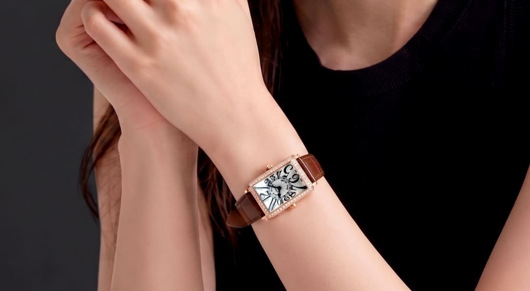 Photo of an arm wearing a Franck Muller Long Island watch.