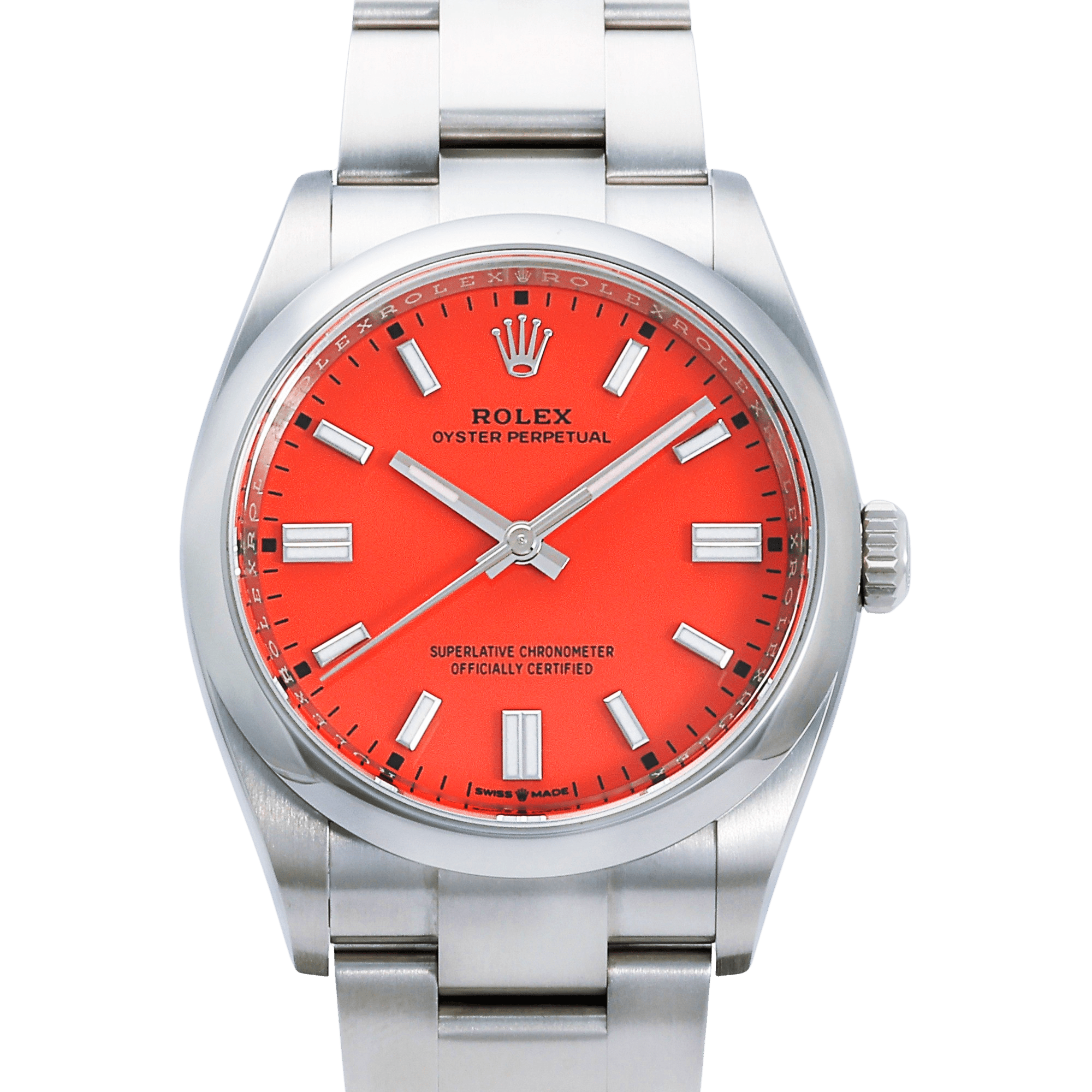 Rolex ROLEX Oyster Perpetual 36 126000 Coral Red Dial Used Men's Watch