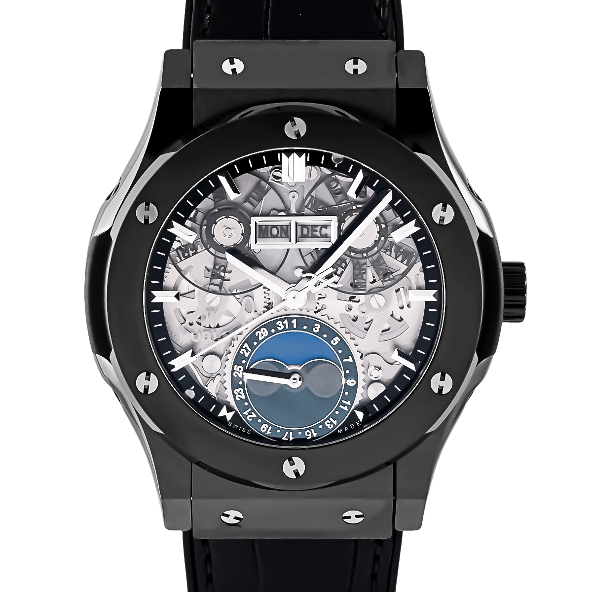 우블로 HUBLOT 클래식 퓨전 아에로 퓨전 문 페이즈 블랙 매직 547.CX.0170.LR