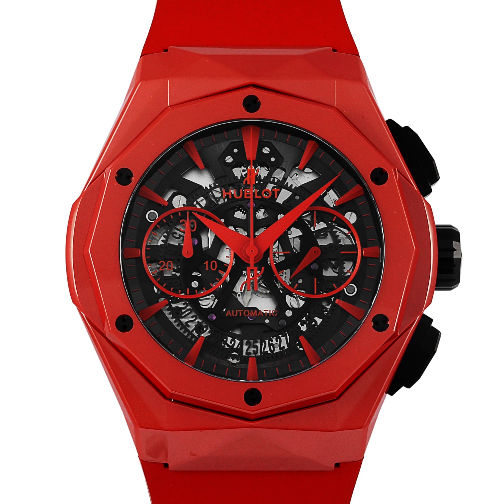 HUBLOT 經典融合 Aero Fusion 計時碼錶奧林斯基紅魔鬼 [全球限量 200 枚] 525.CF.0130.RX.ORL19 紅色/黑色錶盤 新款手錶 男士